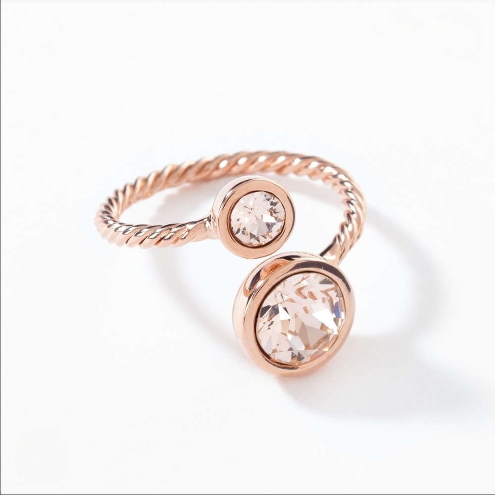 Touchstone Crystal Curled Up Ring, Blush - Size 9
